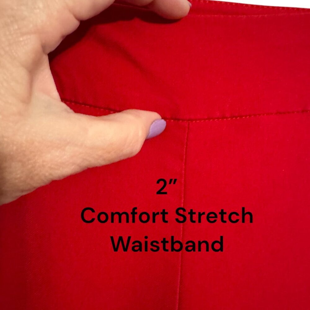NWT KIM ROGERS PULL on STYLE TUMMY CONTROL RED PANTS 10 PETITE #C - Picture 4 of 7